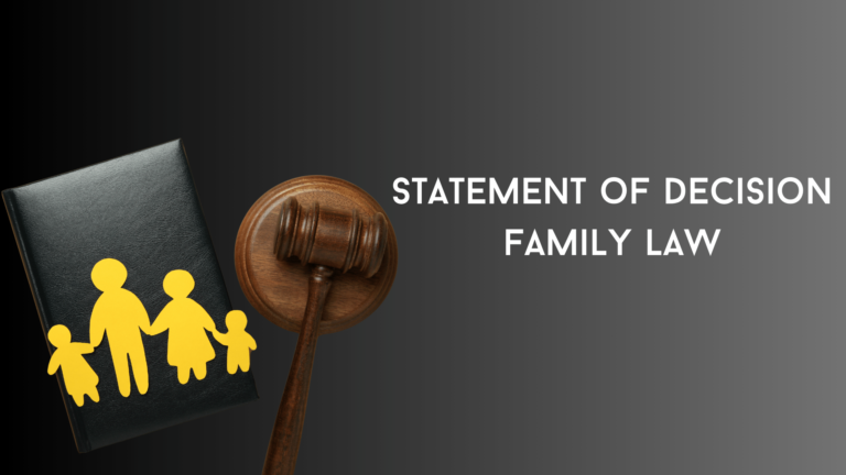 Statement Of Decision Family Law